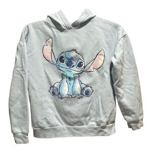 Disney Stich Girls Youth Sweatshirt Hoodie Size Large 10/12 Lite Blue